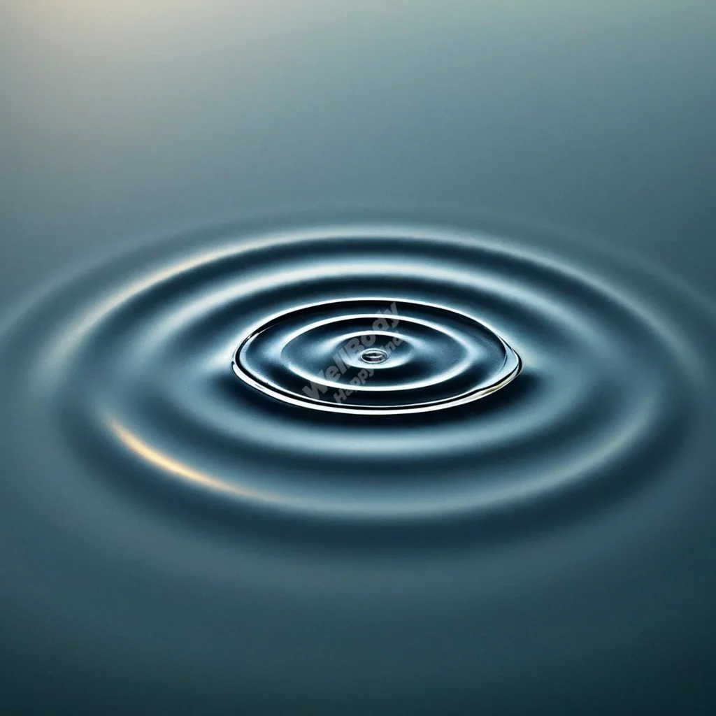 A ripple effect in water, symbolizing the spread of kindness in a community
