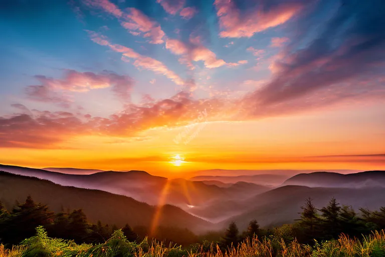 A serene sunrise scene, symbolizing a fresh start and renewed health after a good night's sleep