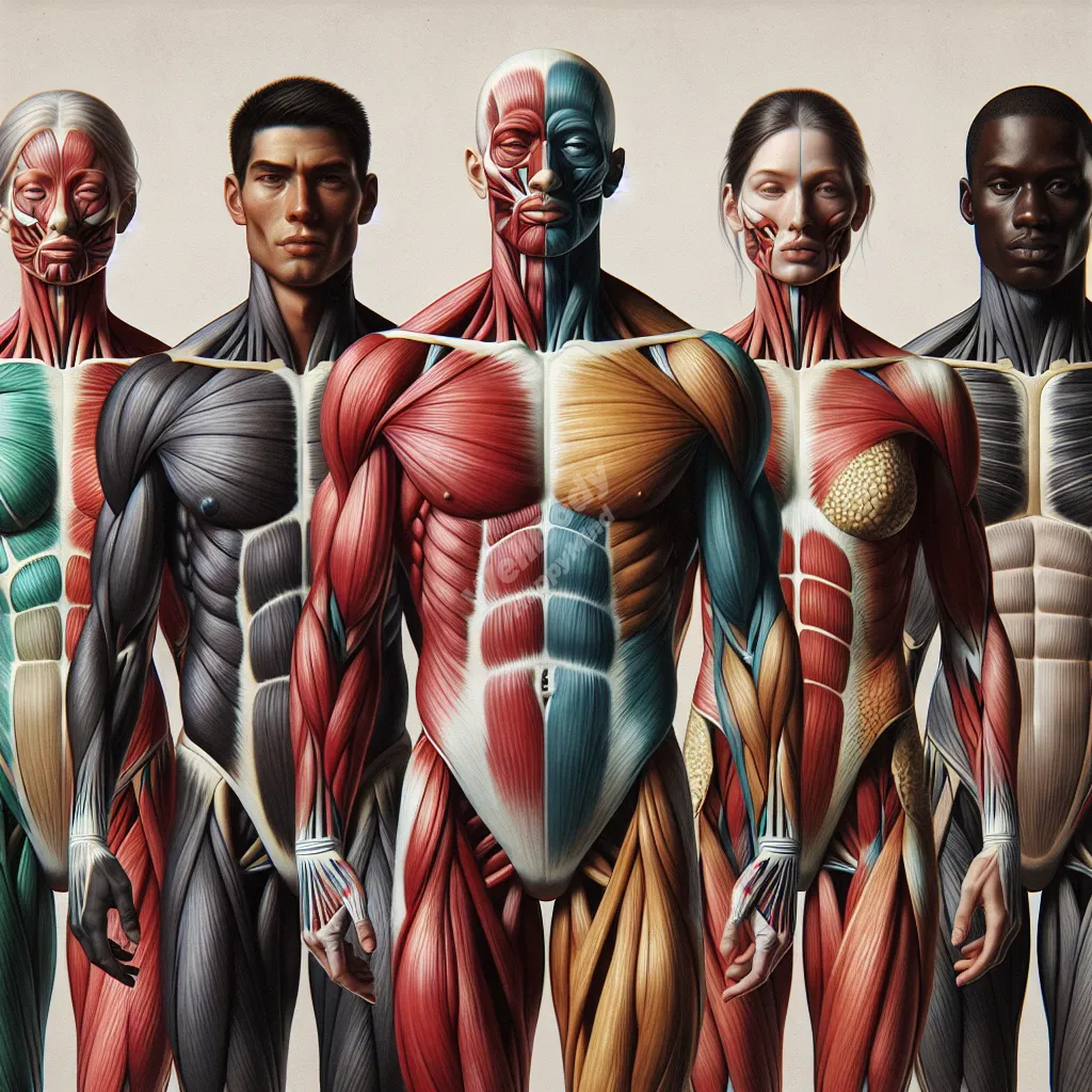 An anatomical diagram highlighting the major muscle groups of the human body