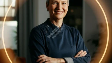 A person standing confidently with a gentle smile, surrounded by a soft, glowing circle representing personal boundaries.