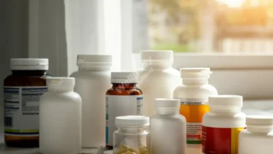 Safe supplement routine displayed with organized vitamins and daily organizer