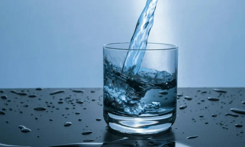 Wellness concept image representing hydration for beauty: internal